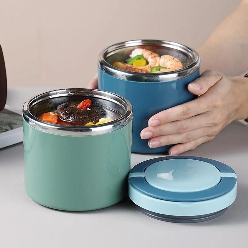 Bento Box Two Tier - กระติกอาหารเก็บความร้อน 630/1000 มล. กระติกน้ำสแตนเลส กล่องข้าวเก็บอุณหภูมิ สำหรับใส่ซุป
