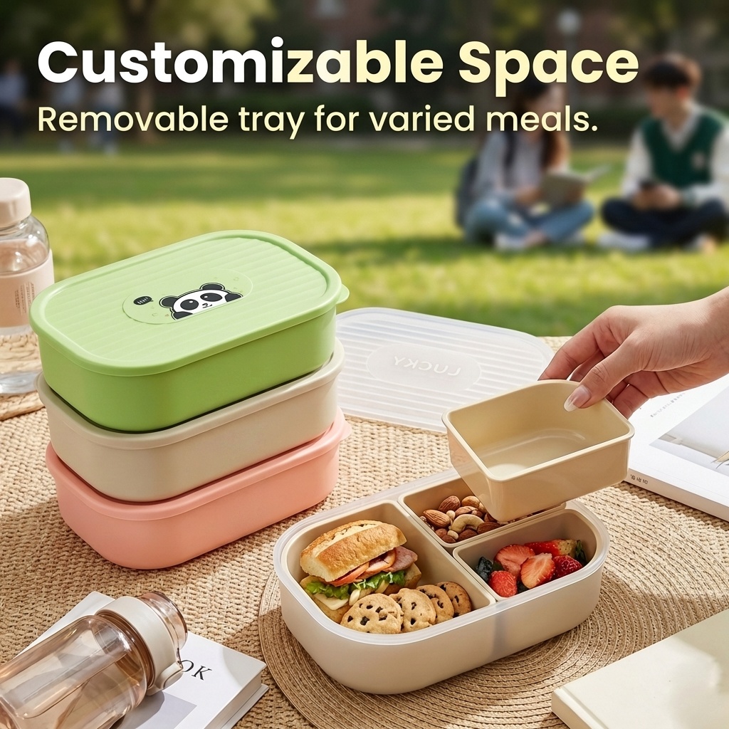 กล่องข้าวพลาสติกแบบพกพาสำหรับเ - Bento Box Two Tier บทวิจารณ์และราคา