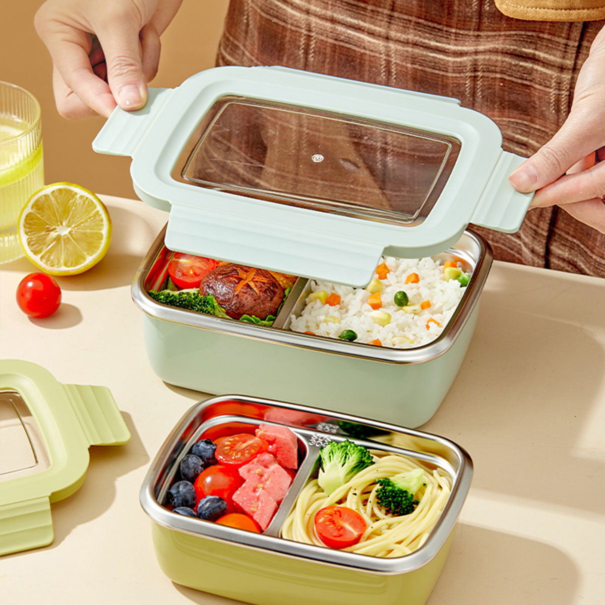 กล่องข้าวสแตนเลส 304 สำหรับไมโ - Bento Box Two Tier บทวิจารณ์และราคา