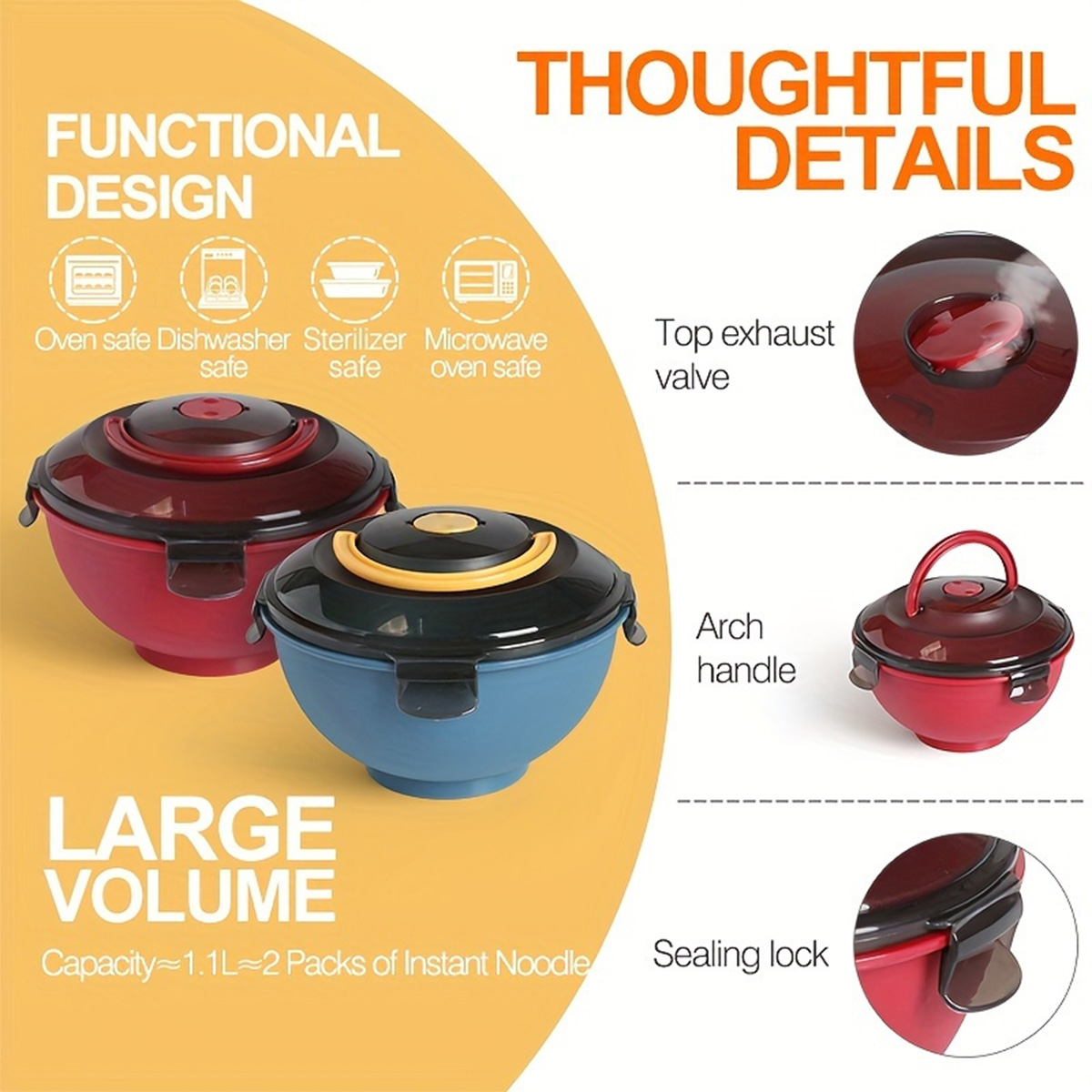 แบบพกพาสลัดก๋วยเตี๋ยวชามซุป Le - Bento Box Two Tier บทวิจารณ์และราคา