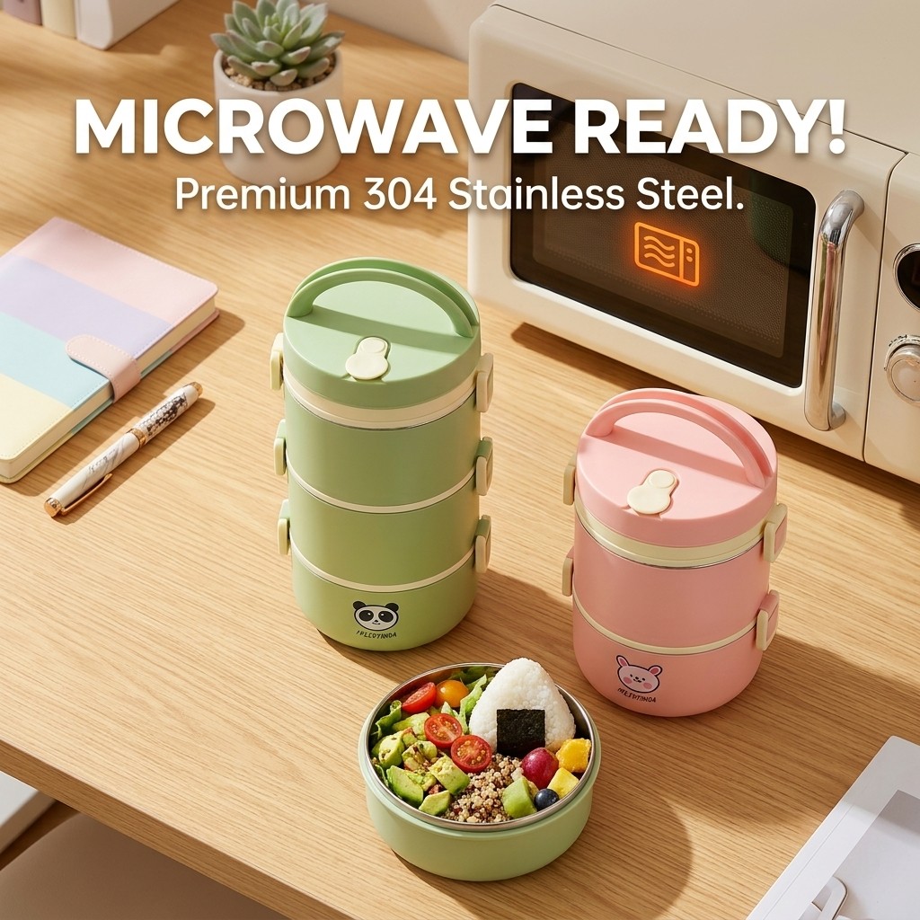 กล่องอาหารกลางวันสแตนเลส 304 ก - Bento Box Two Tier บทวิจารณ์และราคา